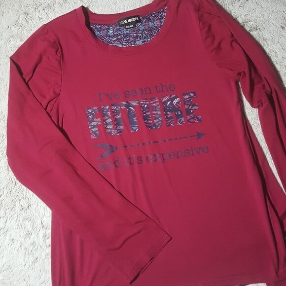 Steve Madden Pajama Top Long Sleeve Women’s Size Small - Picture 1 of 6